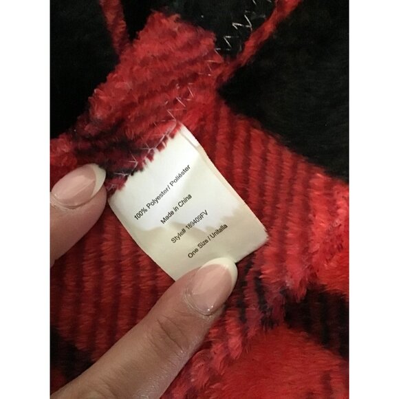 RED/BLACK BUFFALO CHECK PLAID THROW BLANKET - Picture 4 of 4